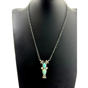 Navajo Verley Betone Sterling Turquoise Pendant Necklace